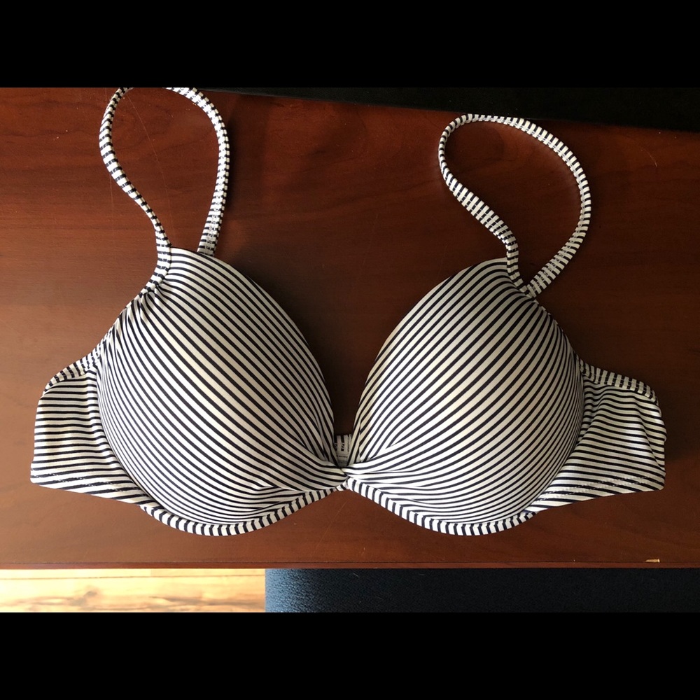 Navy Blue & White Nautical Bikini Top Bathing Suit